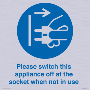 Please switch this appliance off at the socket when not in use
